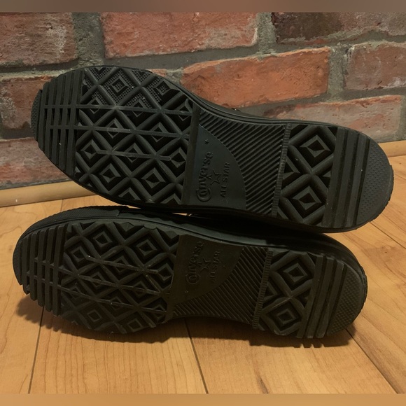 Converse all black leather combat boot Moto style - Picture 4 of 6